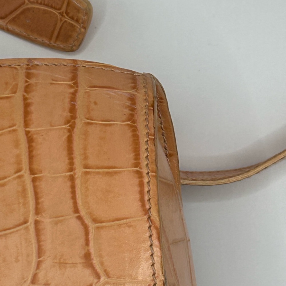 Escada Tan Crocodile-Embossed Crossbody Bag - Picture 4 of 14